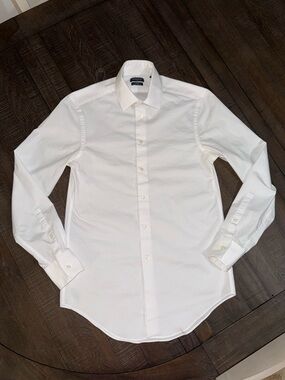 Madison Men's White Dress Shirt - Classic Point Collar